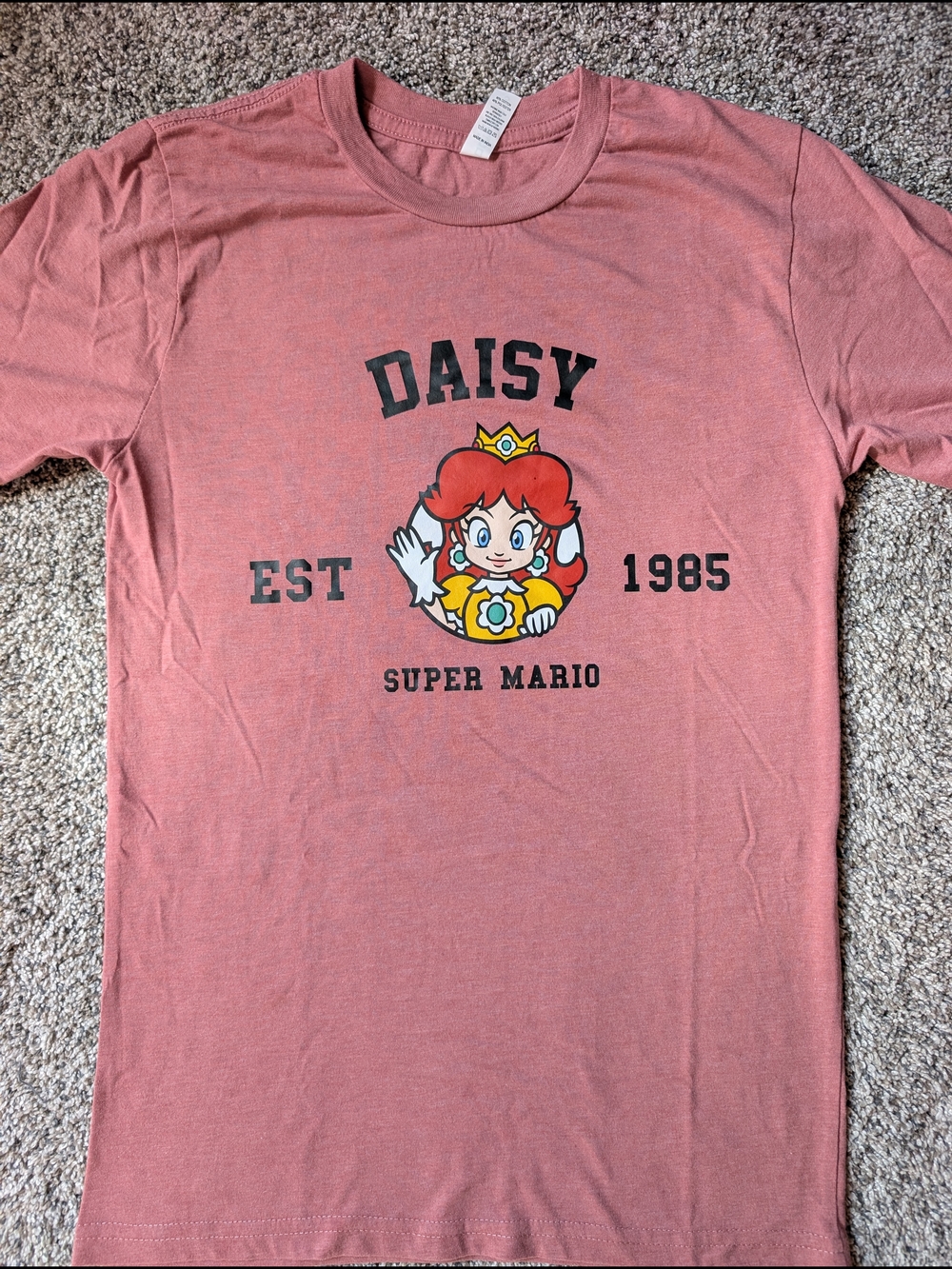 Daisy Super Mario Short Sleeve Tee - Dusty Rose